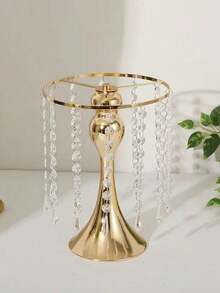 10件套户外婚礼餐桌中心装饰品，仿真花瓶，金色花卉摆件，多功能金属花架，优雅婚礼中心装饰花瓶，水晶花架，适用于婚礼、宴会、餐厅、酒店装饰、圣诞节等场合。 - 金色 - 查看 5