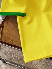 SHEIN EZwear Casual Minimalist English Graphic Round Neck Short Sleeve Loose Women T-Shirt, Suitable For Summer Back To School