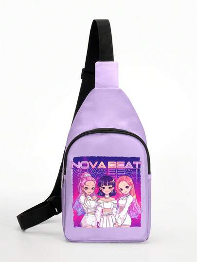 Grunge Punk Unisex Chest Bag Messenger Bag, Multi-Functional Lightweight Simple Chest Pack, Suitable For Outdoor, Hiking, Travel And School, Creative Gift For Friends, Birthday, Christmas, Graduation, Very Suitable For Students And Friends, Christmas, Xmas