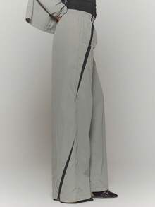 MUSERA Straight Leg Side Stripe Track Pants Only Winter Streetwear Cool Night Out Everyday Sexy - Grey - View 3