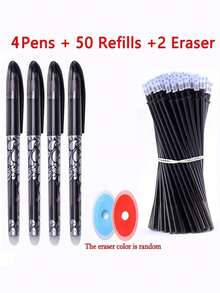 56-Pack Erasable Gel Pens Set With Refills, 0.5mm Thermal Friction Erasable Ink For School Supplies, Back To School, Student Writing Essentials