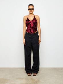 AiiRZ Sequin Halter Cami Top Sparkly Party Festival Clubwear Evening Glamour Backless