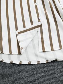 INAWLY 女士春秋宽松条纹长袖口袋休闲衬衫女式衬衫