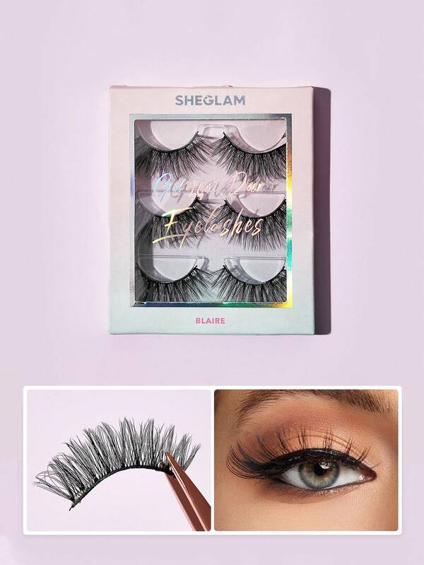 SHEGLAM PestañAs Postizas Naturales De Girl Next Door-Blaire 3 Pares De PestañAs De Ojo De Gato Ligeras Y CóModas, CóNicas, MáS Completas, MáS Largas Y Gruesas, Extensiones De PestañAs Hechas A Mano, PestañAs Postizas Marca Belleza Maquillaje CosméTico Para Mujeres NiñAs Perfecto Para OtoñO Invierno Ideal Para Y2K Elegante Moda Adecuado Para CumpleañOs Navidad Presente Fiesta Listo Mejor Color