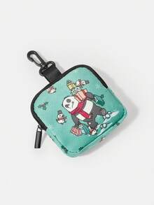 We Bare Bears X SHEIN محفظة صغيرة مع مشبك أمان وجيب سحاب، حقيبة تخزين متعددة الوظائف، منظم لجمع العملات، مناسبة للرجال والنساء