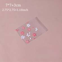 100/200个装，可爱卡通透明自粘面包袋，豆沙菠萝袋，烤吐司片袋，全麦面包自封包装袋，饼干袋，糖果自粘包装袋，适用于DIY烘焙装饰面包 - 粉色花瓣 - 查看 7