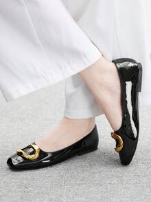 CUCCOO BIZCHIC Women's Metal Decor Fashionable Casual Flat Shoes For Christmas