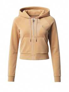 Juicy Couture Women's Full Zip Hoodie Beige - Beige - View 4