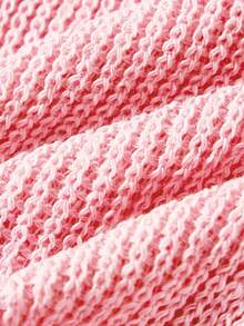 ROMWE Grunge Punk 1 件男女通用时尚嘻哈针织贝雷帽，3 孔，温暖冬季无檐小帽，适合日常万圣节佩戴 - 粉色 - 查看 3