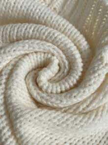 Comfortcana 大码休闲圣诞手工花卉V领落肩长袖纽扣针织开衫 - 米色 - 查看 8