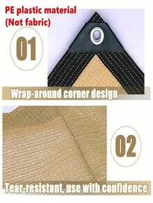 Beige Shading Net PE Plastic UV Protection Plant Shed Outdoor Sunshade Mesh Sunscreen Fabric Sunshade 90% Shading Rate
