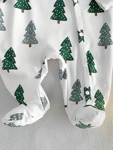 1件新生儿圣诞风格长袖连体衣，可爱圣诞元素设计，针织面料数码印花 - 彩色 - 查看 3