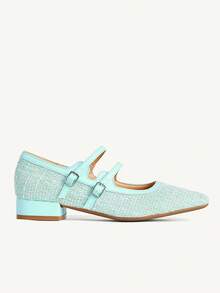 CUCCOO CHICEST Zapatos planos cómodos y versátiles con doble hebilla para mujer - Azul Marino - Ver 10