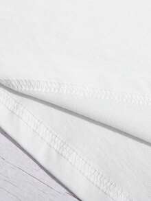 Franclia 女士休闲日常通勤时尚亮片拼接蝴蝶图案圆领短袖白色T恤，夏季 - 白色 - 查看 5