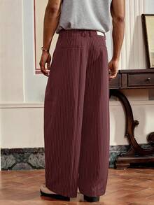 SWAVVY Quần ống côn kẻ sọc thường ngày dành cho nam - Màu Tím - Xem 4