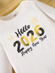SHEIN Playful Pals 3pcs/Set Newborn Baby Boys' Casual 2026 New Year Graphic Print Outfit 2nd Birthday Boy Outfit Baby Announcement Outfit Baby 2026 New Year Clothes Newborn Knit Outfit Boy Baby Casual Bodysuit Baby Fall Newborn Suit New Born Neutral Outfit Natural Baby Clothes New Born Neutral Baby Clothes Unisex Baby New Year Outfit One Year Baby New Year First New Year Baby Clothes Baby Boy New Year Outfit My First New Year Baby Bodysuit - White - View 3