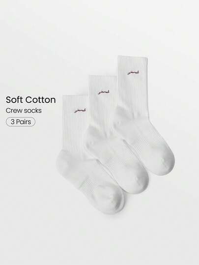 GLOWMODE 3 Pairs Socks Soft Ventilated Mesh With Embroidered Logo Gym Workout Daily