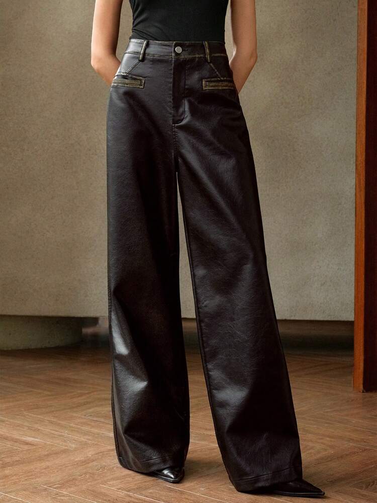 Women's Elegant & Fashionable Leather Pants, Autumn/Winter