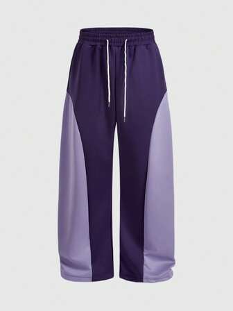 Prep Men's Knit Minimalist Collegiate Sports Wide Leg Pants