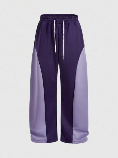 Prep Men's Knit Minimalist Collegiate Sports Wide Leg Pants