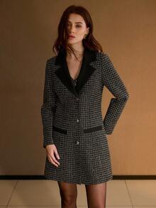 MOTF PREMIUM 翻领纽扣前襟连衣裙 - 黑色 - 查看 6