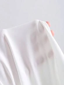 Sweetra Women's Retro Sexy Bodysuit, Fitted Slimming, Elegant High-End Comfortable Versatile Fashionable White Bodysuit - White - View 6