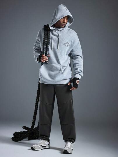 Men's Casual Street Wild Bloom Mountain Print Loose Fit Fleece Hoodie | Leading Fashiond