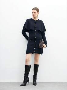 CUCCOO BIZCHIC Botas Pretas Altas até o Joelho de Fivela de Alta Qualidade para Outono/Inverno, Botas Femininas Elegantes de Bico Fino e Salto Fino, Botas Longas Versáteis e da Moda de Novo Estilo, Exibindo Charme Feminino e Elegância - Preto - Visão 6