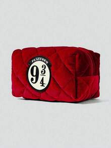 HARRY POTTER X SHEIN 时尚贴片细节绗缝大容量化妆包 - 紅色 - 查看 2
