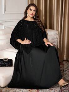 Modelyn 大码时尚修身连衣裙套装 - 黑色 - 查看 6