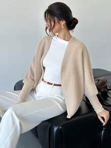 Firerie Veste blanche ample, élégante, romantique, décontractée et confortable pour tous les jours, à la mode, en plume et en maille de dentelle. Automne/Hiver