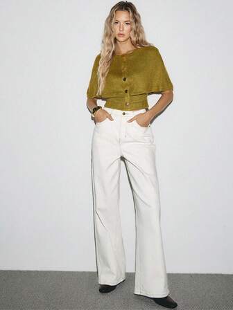 ATUI Studio Cardigan à col châle en métal unicolore, à simple boutonnage, mode pour l'automne/hiver pour femmes