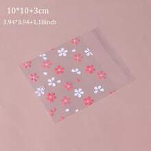100/200个装，可爱卡通透明自粘面包袋，豆沙菠萝袋，烤吐司片袋，全麦面包自封包装袋，饼干袋，糖果自粘包装袋，适用于DIY烘焙装饰面包 - 粉色花瓣 - 查看 8