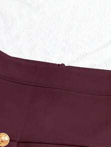 GlowEve 优雅纯色褶皱链条装饰裙 - 中紫紅色 - 查看 4