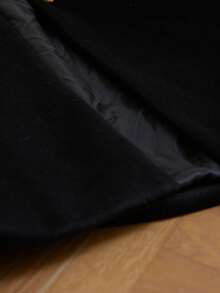 GENKIRA French Elegant High-End Apple Collar Cinched Waist Comfortable A-Line Long Overcoat For Women - Black - View 7