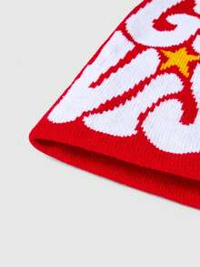 DareSee 保暖针织帽，Y2K风格，亚克力字母设计，男女通用，秋冬休闲街头风，冬季礼物，音乐节必备 - A - 查看 5