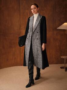 MOTF PREMIUM ÁO KHOÁC KÉP NGỰC XƯƠNG CÁ TƯƠNG PHẢN - màu đen - Xem 7