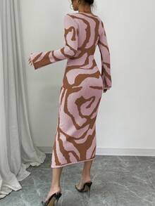 Elenzga Váy len nữ tay loe - Hồng - Xem 2