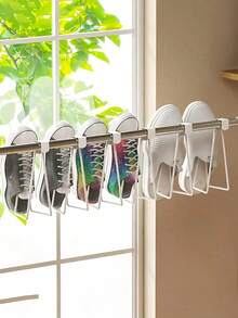 1PC No Drilling Wall Mounted Bathroom Kitchen Toilet Paper Holder Dispenser Roll Towel Rack Storage Organizer Shelf Shoe Drying Rack For Home Hotel Dorm Room Organization - Multicolor - View 4