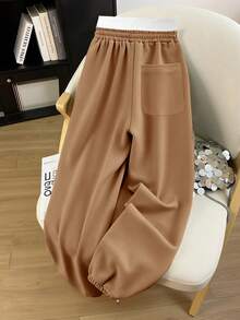 Resyla Calça Jogger Feminina com Estampa de Cavaleiro, Cintura com Cordão e Bolsos