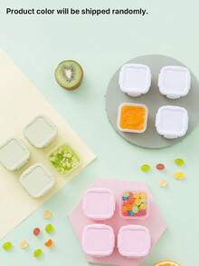 2 Piezas de Recipientes Cuadrados para Almacenamiento de Alimentos, Organizadores de Despensa Mini Gratis con Tapas Herméticas para Bocadillos, Especias y Alimentos Secos - Juego de Recipientes de Cocina Apilables - Verde - Ver 2