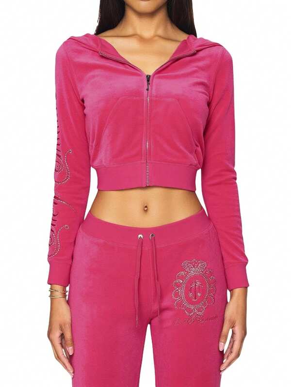Juicy Couture Women's Full Zip Sweatshirt Pink