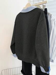 Resyla Áo nỉ nữ phong cách sinh viên thường ngày thu/đông mới - Màu xám đen - Xem 2