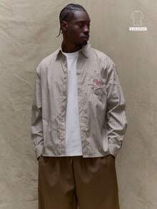 Long Sleeve Oversized Checked Button Through Shirt "Musero" Branded Embroidery Fall SUMMER SPRING - Multicolor - View 1