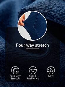 Flexra Celana Jeans Wanita Pinggang Tinggi dengan Kantong, Potongan Lebar, Longgar, Kasual, Serbaguna - Medium Wash - View 6