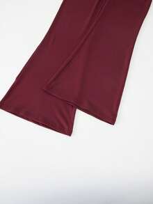 SHEIN Sparklyn Conjunto de 3 piezas de ropa casual y versátil para niñas preadolescentes, con top de manga corta y cuello redondo + pantalones acampanados ajustados de punto, para uso diario y en el hogar, para otoño/invierno - Multicolor - Ver 8