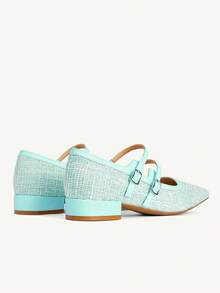 CUCCOO CHICEST Zapatos planos cómodos y versátiles con doble hebilla para mujer - Azul Marino - Ver 13