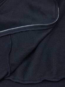 Bloopia Sudadera con capucha y cremallera con bordado de letras para mujer