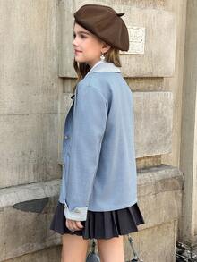 Chaqueta universitaria versátil y de moda para niña preadolescente, otoño - Multicolor - Ver 2