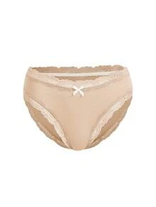 Ocili 5pcs/Pack Chic Autumn Leisure Basic Solid Color Soft Cotton Lace Trim Low Waist Women's Briefs Panties For Women Lace Contrast Lace Women Briefs - Multicolor - View 9